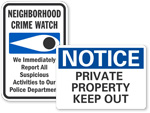 All Property and Security Signs