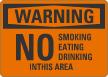 No Smoking Eating Drinking In This Area Sign