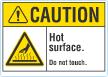 Hot Surface Do Not Touch ANSI Caution Sign