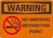 No Smoking Beyond This Point OSHA Warning Sign