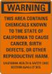 Warning Chemicals To Cause Cancer Birth Defects Sign