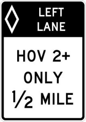 R3-42c EXPRESS RESTRICTION ENDS ½ MILE Sign - Lane Control Signs